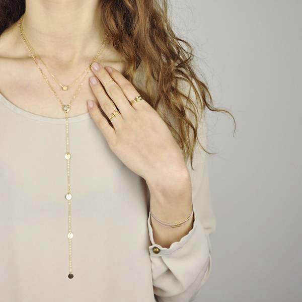 SALE - Multi-Disc Y Drop Necklace - - Necklaces - Ofina