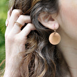 SALE - Brushed Disc Earrings - - Earrings - Ofina