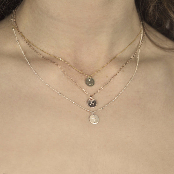 Monogram Necklace on Regular Chain - - Necklaces - Ofina