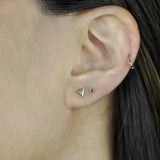 10k Solid Gold Circle Studs - - Earrings - Ofina