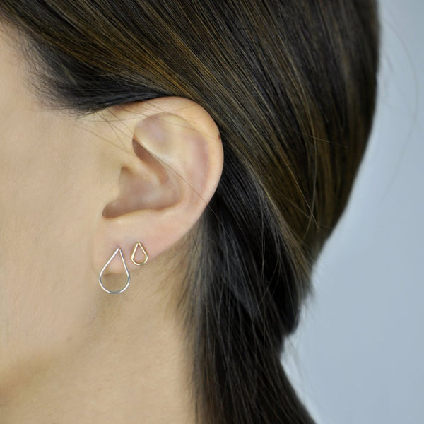 Teardrop Wirewrapped Studs - - Earrings - Ofina