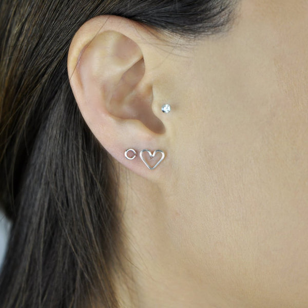 Heart Wirewrapped Studs - - Earrings - Ofina