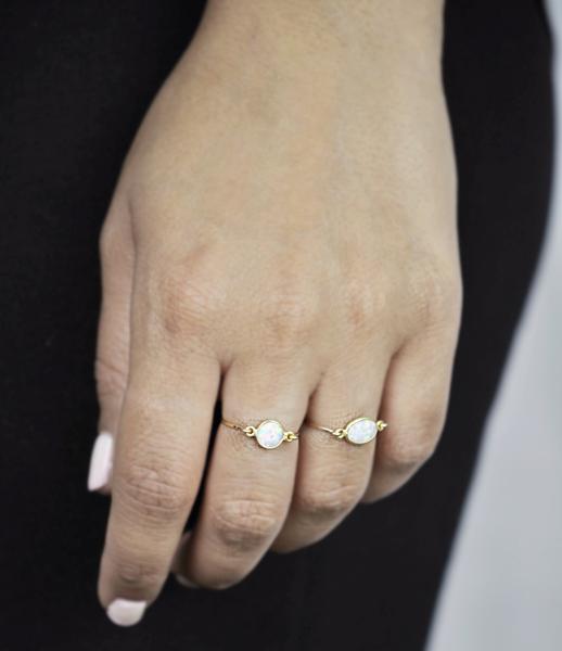 Circle Opal Ring - - Rings - Ofina