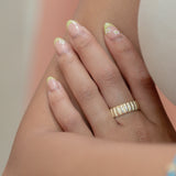 Thick Ribbed Ring - - Rings - Ofina