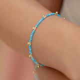 Turquoise & Beaded Nugget Bracelet - - Bracelets - Ofina