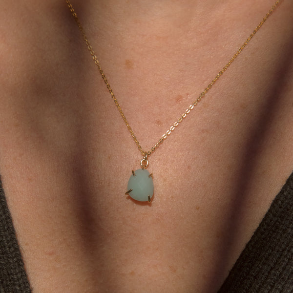 SALE - Amazonite Prong Necklace - - Necklaces - Ofina