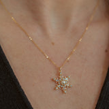 CZ Snowflake Necklace - - Necklaces - Ofina