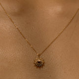 Black CZ Evil Eye Starburst Necklace - - Necklaces - Ofina