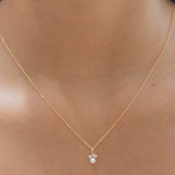 Pearl / CZ Cluster Necklace - - Necklaces - Ofina