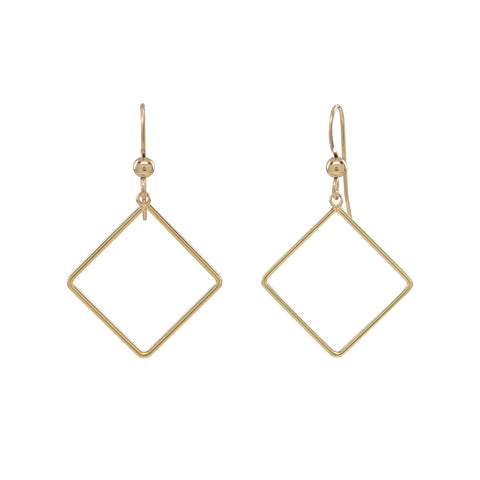 Square Outline Earrings - Open Square Earrings - Earrings - Ofina
