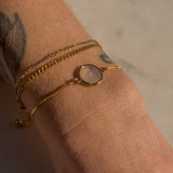 Round Mother of Pearl Adjustable Bracelet - - Bracelets - Ofina