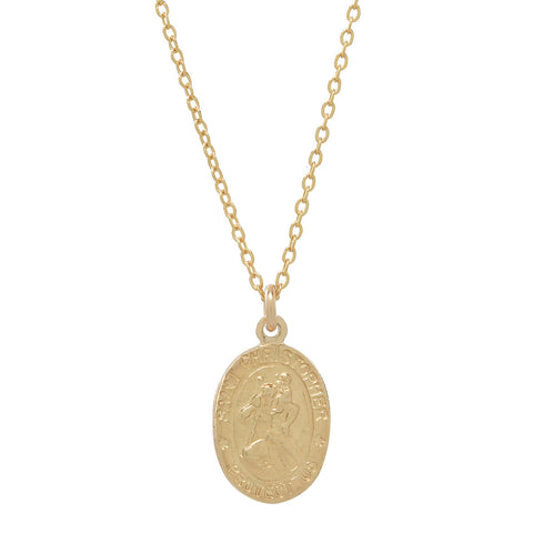 Saint Christopher Oval Necklace - - Necklaces - Ofina