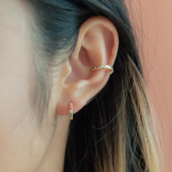 CZ Colorful Middle Ear Cuff - - Earrings - Ofina