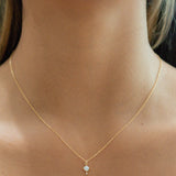 Square Prong Opal CZ Necklace - - Necklaces - Ofina