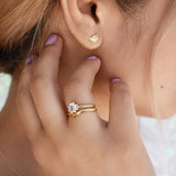 10k Solid Gold CZ Baguette Trapezoid Ring - - Rings - Ofina