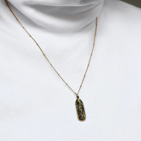 SALE - Feather Stone Necklace (more colors) - - Necklaces - Ofina