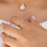 10k Solid Gold CZ Tiara Ring - - Rings - Ofina