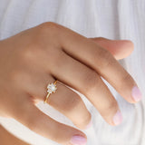 10k Solid Gold CZ Baguette Trapezoid Ring - - Rings - Ofina