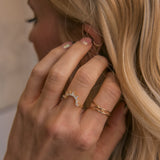 SALE - CZ Deco Crown Ring - - Rings - Ofina
