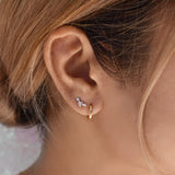 10k Solid Gold Marquise & Round CZ Studs -  - Earrings - Ofina