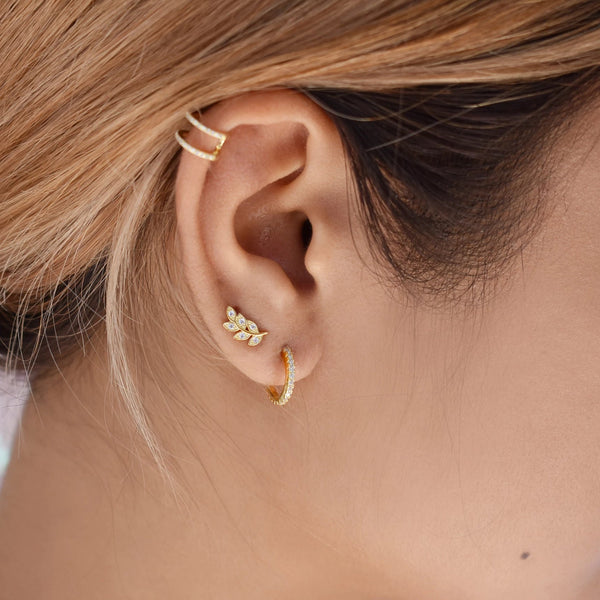 SALE - CZ Huggie Studs - - Earrings - Ofina