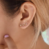 10k Solid Gold Triple CZ Constellation Studs - - Earrings - Ofina