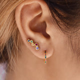 SALE - Colorful CZ Huggie Studs - - Earrings - Ofina