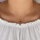 Solid Gold Tiny Disc Ball Chain Necklace - - Necklaces - Ofina