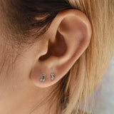 10k Solid Gold Music Notes Studs - - Earrings - Ofina