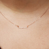 Thin Diamond Bar Necklace - - Necklaces - Ofina