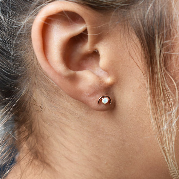 SALE - Opal Arc Studs - - Earrings - Ofina