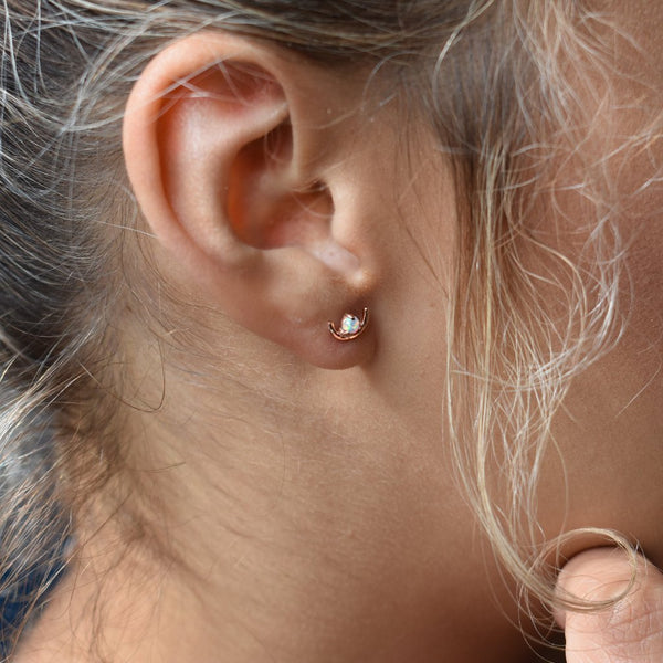 SALE - Opal Arc Studs - - Earrings - Ofina