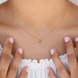 Solid Gold Tiny Disc on Thin Chain Necklace - - Necklaces - Ofina