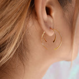 SALE - Endless Hammered End Hoops - - Earrings - Ofina