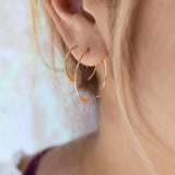 SALE - Endless Hammered End Hoops - - Earrings - Ofina