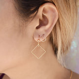 Square Outline Earrings - - Earrings - Ofina