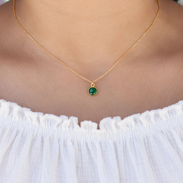 SALE - Tiny Bezel Stone Necklace (more colors) - - Necklaces - Ofina