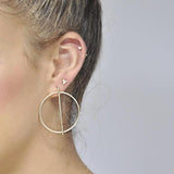 Tri-CZ Prong Studs - - Earrings - Ofina