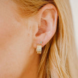Triple Lined Hoop Post Earrings - - Earrings - Ofina