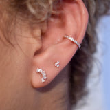 10k Solid Gold CZ Channel Middle Ear Cuff - - Earrings - Ofina