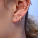 10k Solid Gold Double Line Middle Ear Cuff - - Earrings - Ofina