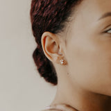 10k Solid Gold CZ Trio Cluster Studs -  - Earrings - Ofina