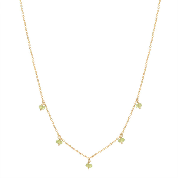 Tiny Green Hydro Quartz Stone Drop Necklace - - Necklaces - Ofina