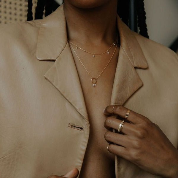 Halo Duo Pearl Necklace - - Necklaces - Ofina