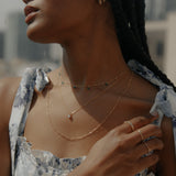 Tiny Green Onyx Stone Drop Beaded Necklace - - Necklaces - Ofina
