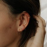 10k Solid Gold Thin Huggies - - Earrings - Ofina
