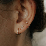 10k Solid Gold Tiny CZ Curved Crawler -  - Earrings - Ofina