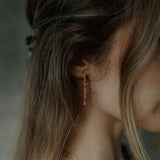 Tiny Disc Drop Earrings - - Earrings - Ofina