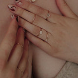 10k Solid Gold Multi CZ Chevron Ring - - Rings - Ofina