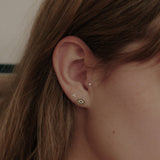 10k Solid Gold Tiny CZ Teardrop Studs - - Earrings - Ofina